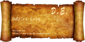 Déri Erik névjegykártya